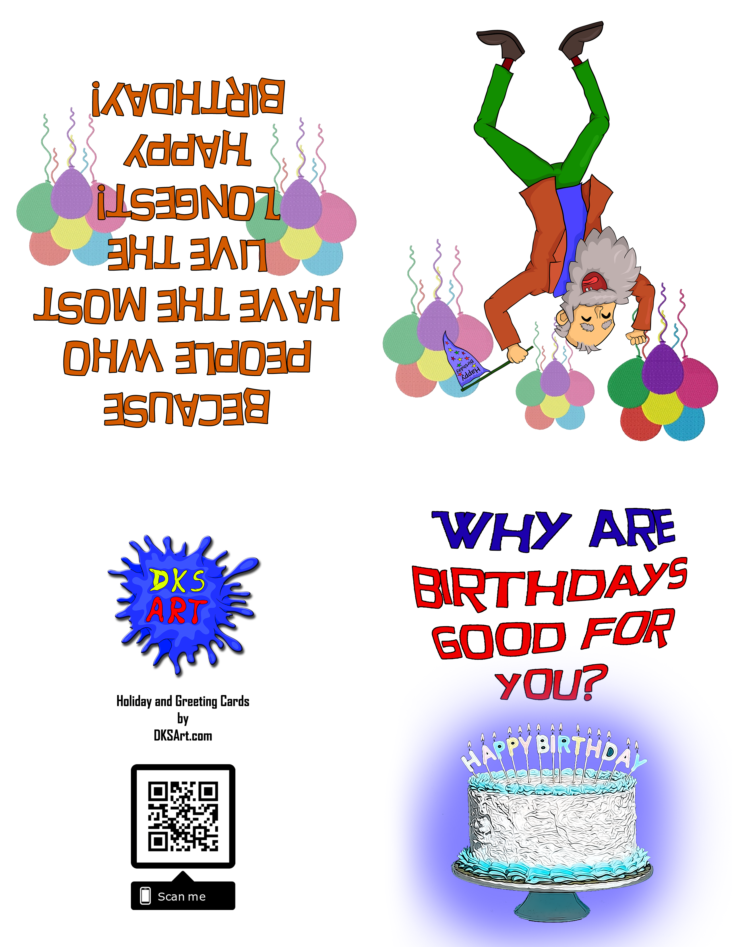 free funny printable birthday card with dancing old man